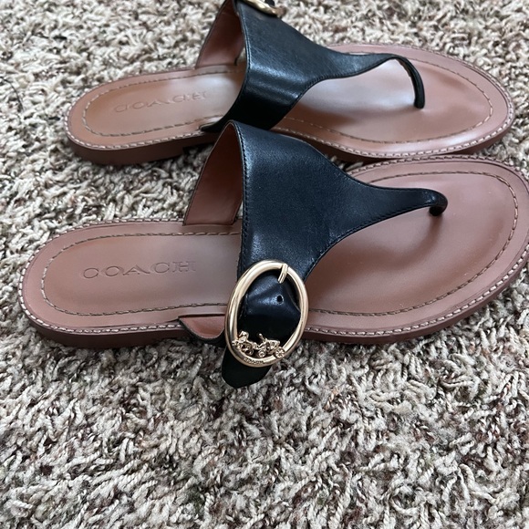 Coach Black and Tan Women's Sandals - Picture 1 of 6